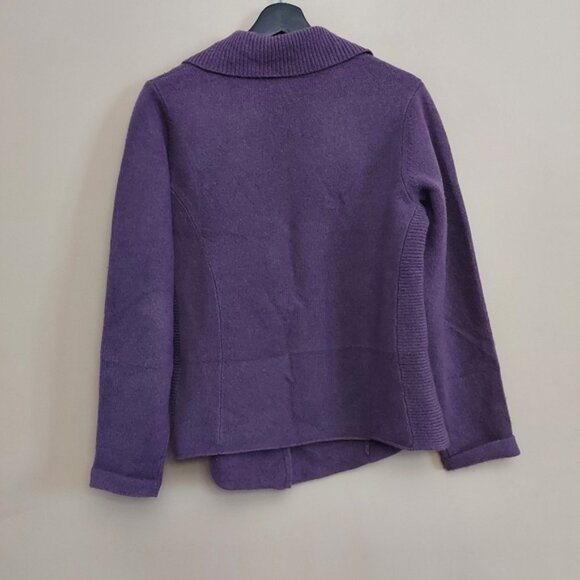 Eileen Fisher Lambswool Cashmere Cardigan Sweater Purple - Picture 8 of 9